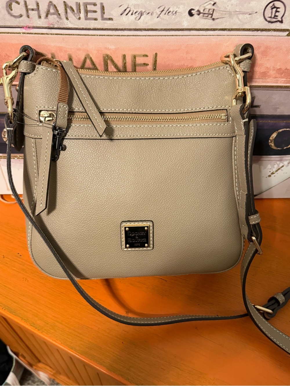 Dooney & Bourke Allison Pebbled Leather Crossbody Bag - Taupe NWOT
